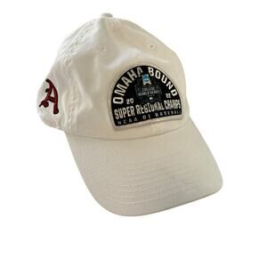 Omaha Bound Arkansas Razorbacks Hat Adjustable Strapback 2022 Baseball White